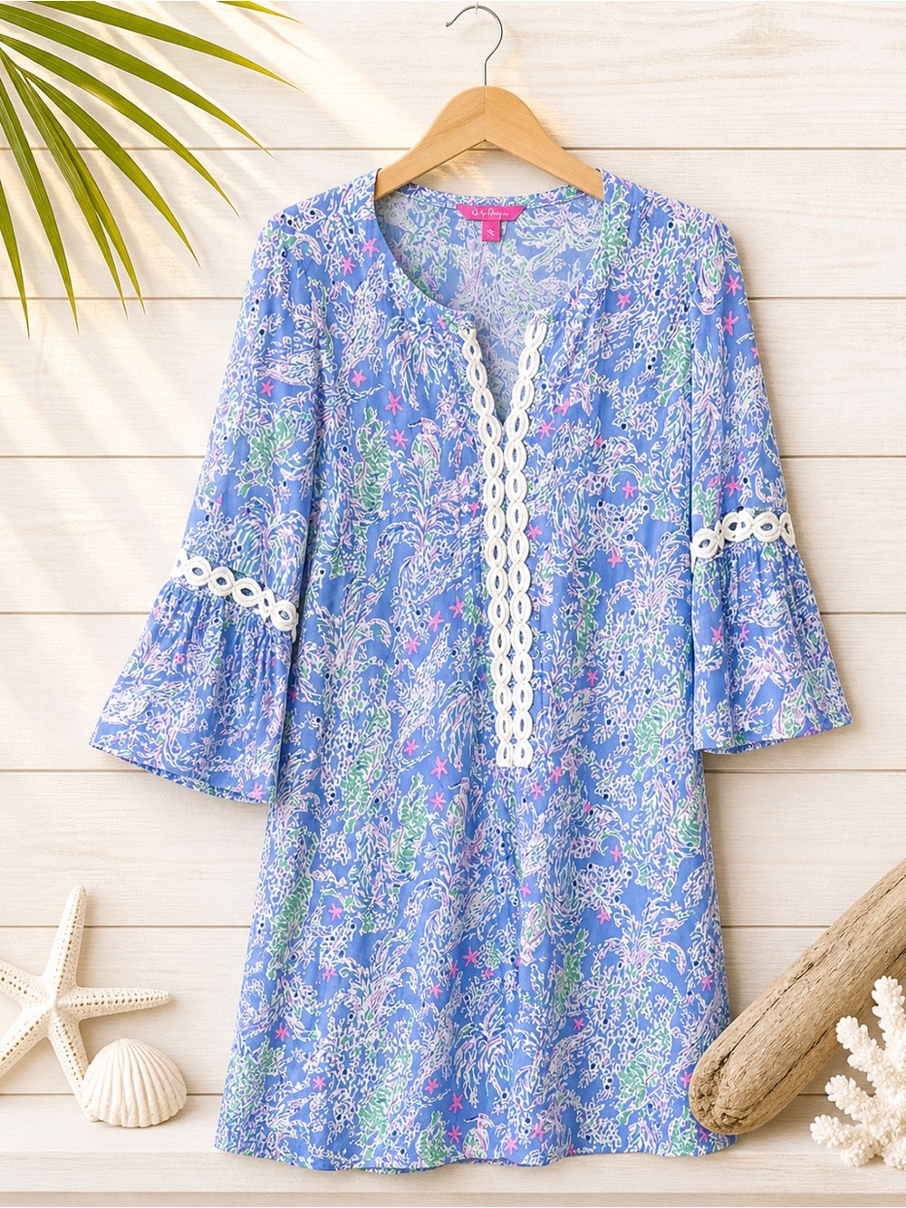 Lilly Pulitzer Hollie Tunic‎ Dress NWT Blue Peri The Turtle Package XXS